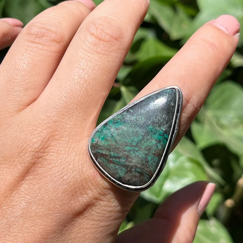 Size 8.75‎ 925 silver plated African turquoise ring